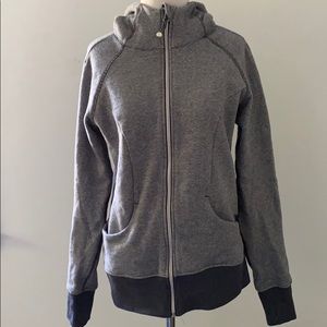 90 degree navy and white striped sweatshirt